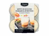 4 mises en bouche homard et écrevisses et compotée de