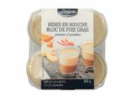 4 mises en bouche bloc de foie gras - pommes et