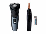 Rasoir à lames rotatives et tondeuse nez et oreilles Philips ...