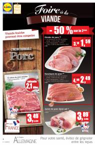 Porc fraîche dans Lidl
