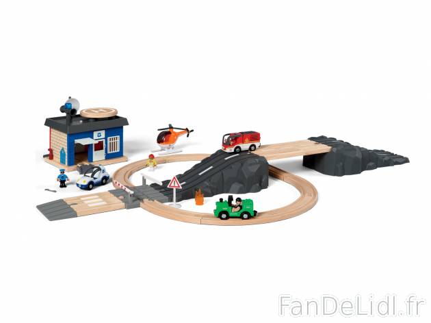 Set de rails police et pompier ou tour du monde en bois , prezzo 21.99 € per Le ...