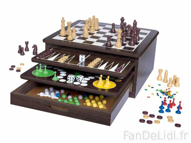 Coffret de jeux 10 en 1 en bois , prezzo 24.99 € per L&apos;unité 
- Jeux ...