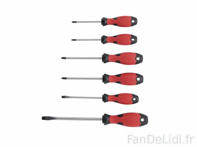 Set de tournevis , prezzo 5.49 € per Le set 
- Pointes aimantées, manches bi-matière
- ...