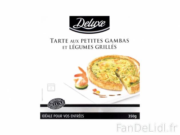 Tarte aux petites gambas et légumes grillés1 , prezzo 2.89 € per 350 g 
     