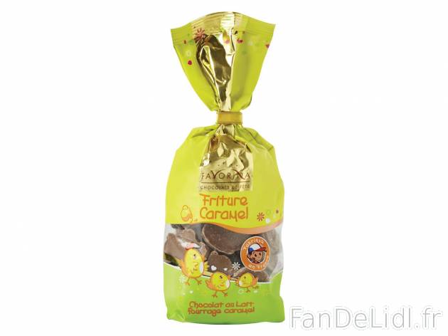 Friture praliné1 , prezzo 1.39 € per 250 g 
- Chocolat au lait fourré au praliné
- ...