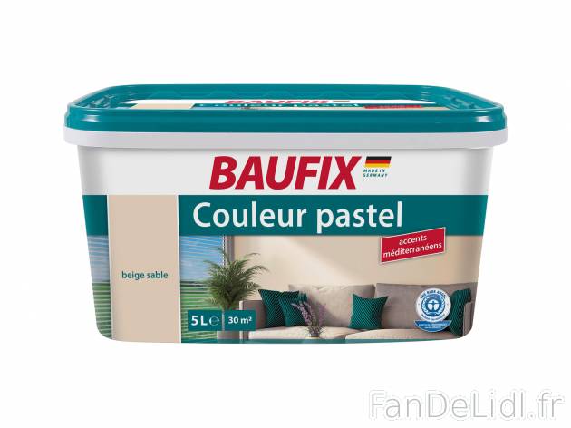 Peinture couleur pastel , prezzo 9.99 €  
-  5 L
-  4 coloris au choix