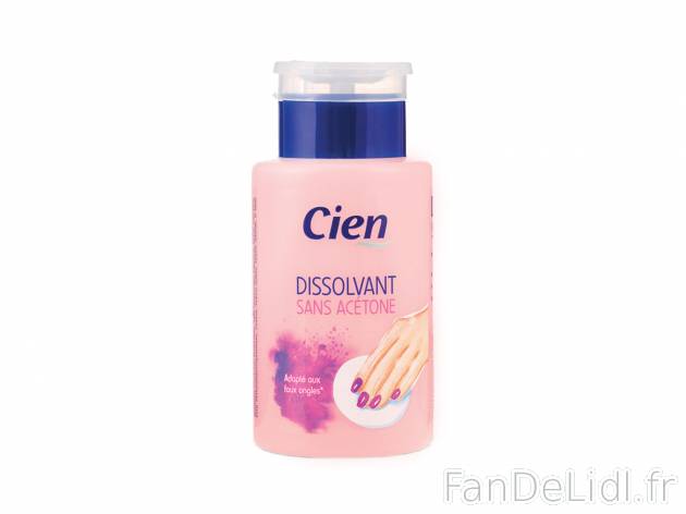Dissolvant , prezzo 1.59 €  
-  Au choix : sans acétone ou classique