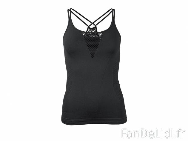 Débardeur technique seamless , prezzo 3.99 € 
- Ex. 83 % polyamide, 9 % polyester ...