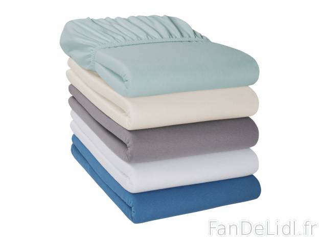 Drap-housse en jersey coton , prezzo 5.99 € 
- 100 % coton
- Env. 90-100 x 200 ...