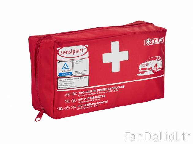 Trousse de premiers secours1 , prezzo 5.49 € 
- 44 pièces : Assortiment de pansements, ...