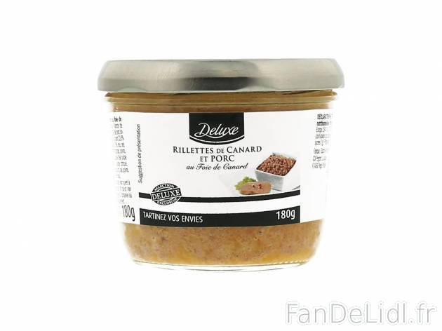 Rillettes de canard et de porc au foie de canard1 , prezzo 2.49 € per 180 g