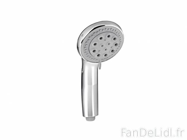 Douchette multifonction , prezzo 4.99 € 
- 7 types de jet : jet sauna, jet pluie, ...