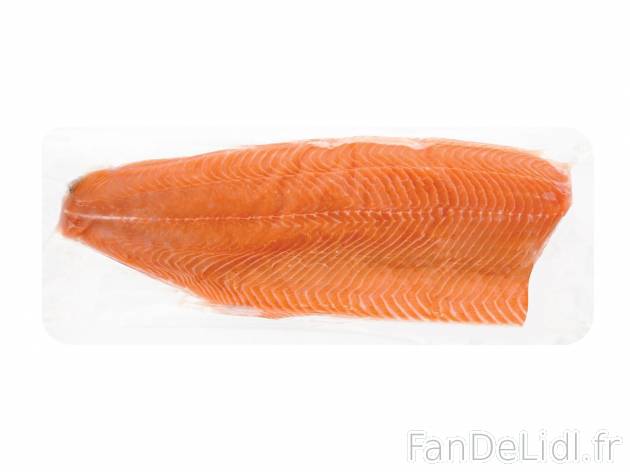 Filet de saumon entier , prezzo 14.99 € per Le kilo 
- Avec peau et sans arêtes
- ...