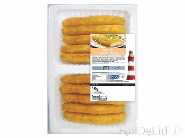 10 panés au colin d’Alaska1 , prezzo 5.49 € per La barquette de 1 kg 
    