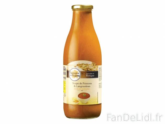 Soupe de poissons et langoustines1 , prezzo 1.99 € per 95 cl 
- Au sel de Guérande
- ...