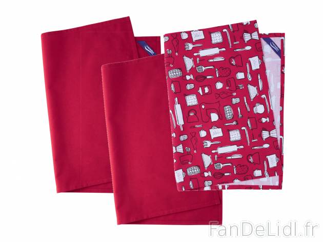 Torchons de cuisine , prezzo 3.99 € 
- 100 % coton
- Lot de 3
- Env. 50 x 70 ...