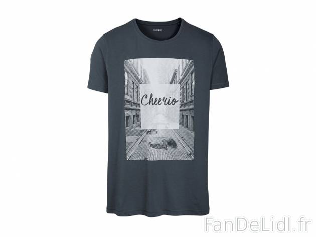 T-shirt , prezzo 4.49 €  
-  Ex. 98 % coton et 2 % viscose
-  3 coloris au choix
