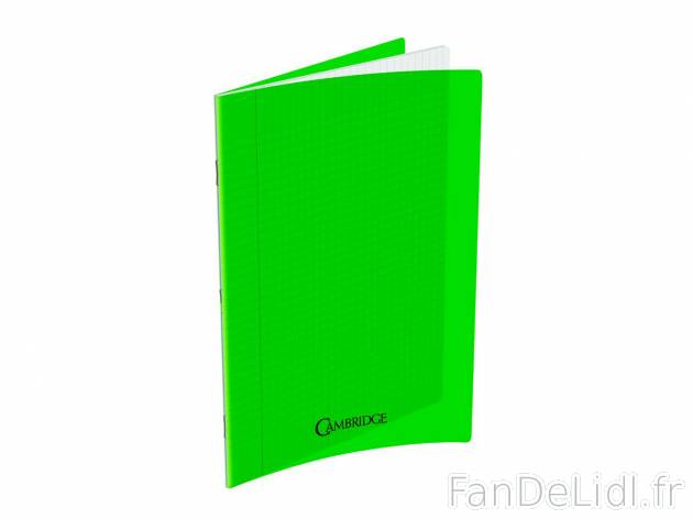 Cahier polypropylène , prezzo 0.39 € 
- Disponible en bleu, jaune, rouge et ...