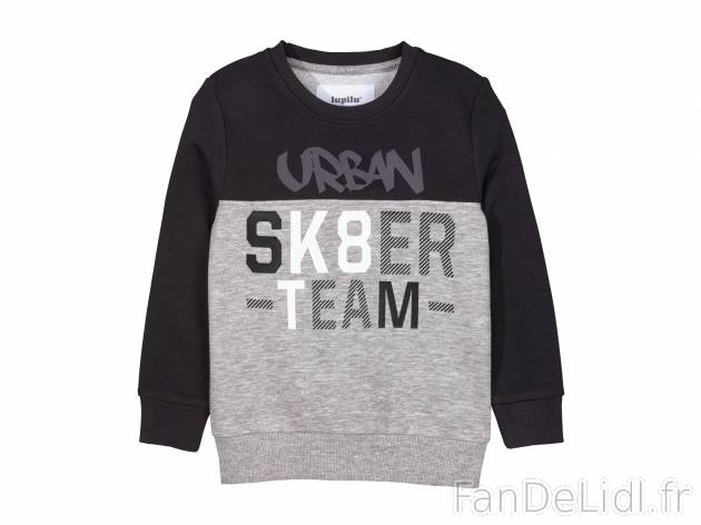 Sweat molletonné garçon , prezzo 5.49 € 
- Ex. 62 % coton et 38 % polyester
- ...