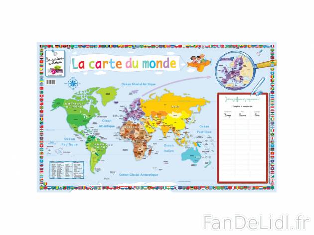 Poster-ardoise éducatif , prezzo 2.99 € 
- Env. 80 x 50 cm
- Autres modèles ...