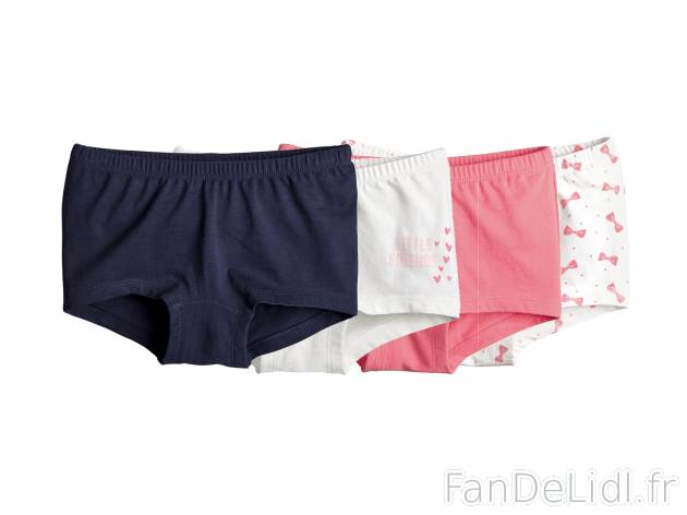 Shorties ou slips fille , prezzo 4.99 € 
- Au choix : lot de 4 shorties fille, ...