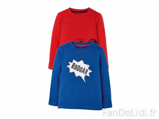T-shirts manches longues garçon , prezzo 4.99 € 
- Ex. buste 90 % coton et 10 ...