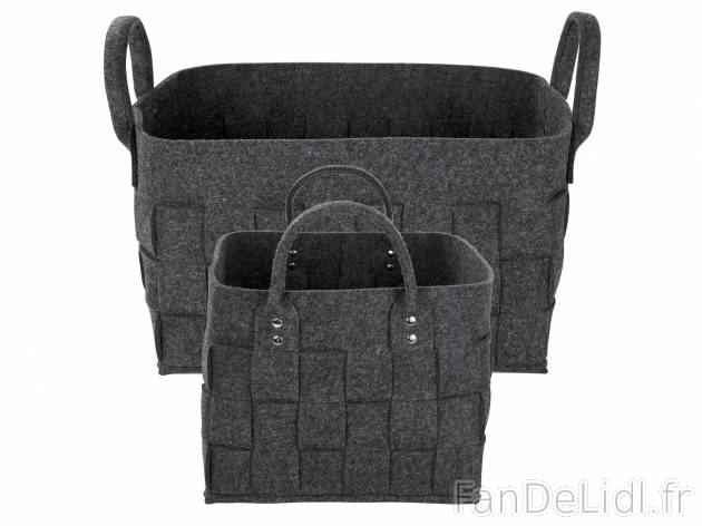 Panier de rangement en feutre , prezzo 6.99 € 
- Au choix : set de 2 paniers ...