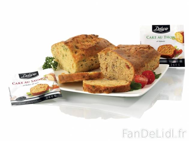 Cake au saumon ou au thon1 , prezzo 3,29 € per 260 g au choix, 1 kg = 12,65 € ...