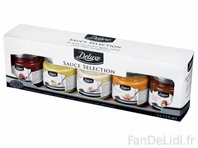 Sélection de 5 sauces1 , prezzo 3,99 € per 5 x 125 ml, 1 L = 6,38 € EUR. 
- ...