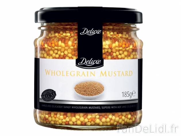 Moutarde en grains1 , prezzo 1,19 € per 185 g, 1 kg = 6,43 € EUR.