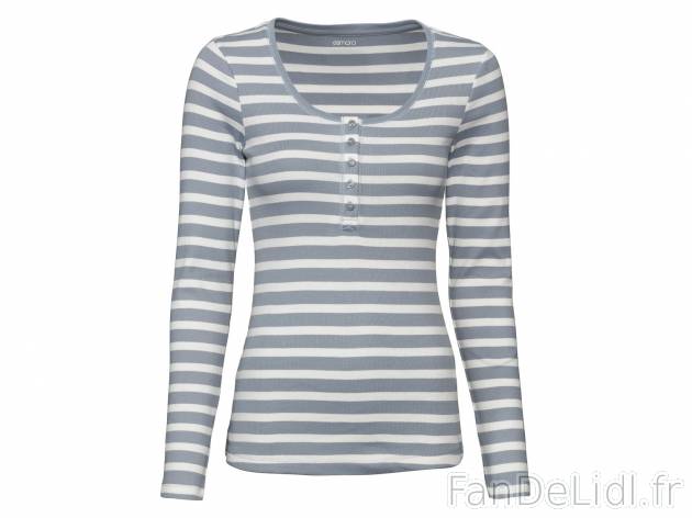 T-shirt côtelé manches longues , prezzo 4.99 € 
- Ex. 60 % coton et 40 % polyester
- ...