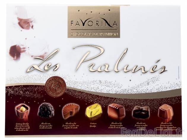 Les Pralinés1 , prezzo 4,99 € per 350 g, 1 kg = 14,26 € EUR.