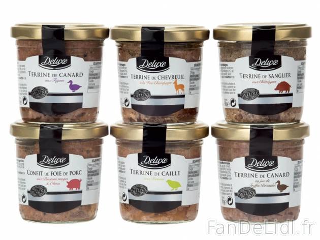 Coffret 6 terrines , prezzo 3,99 € per 6 x 90 g, 1 kg = 7,39 € EUR. 
- Sans ...