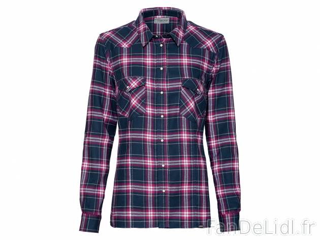 Chemise femme , prezzo 8.99 €  
-  100 % coton
-  2 coloris au choix