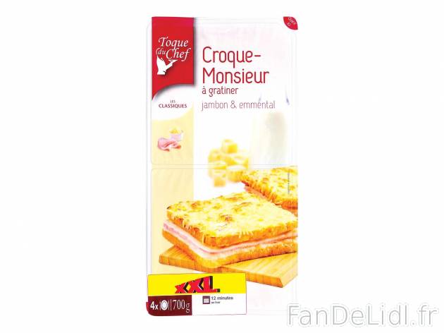 4 croque-monsieur1 , prezzo 2.59 € per Soit 700 g 
- 3 croque-monsieur + 1 GRATUIT ...