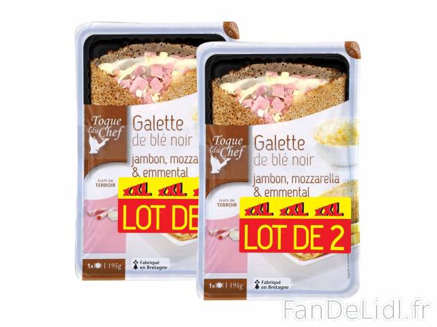 2 galettes garnies1 , prezzo 2.29 € per 390 g au choix 
- Le lot de 2 galettes ...