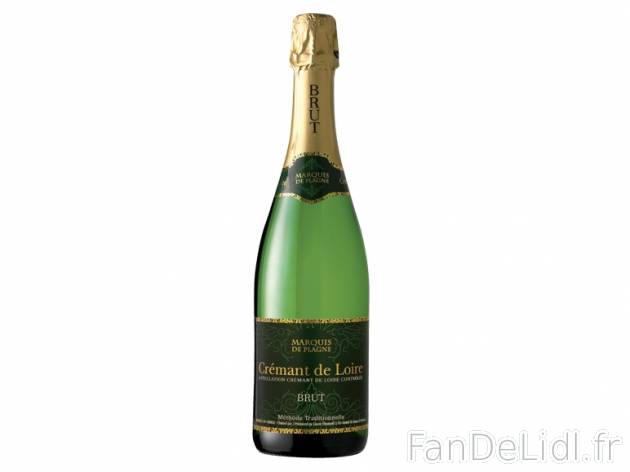 Crémant de Loire Brut AOP1 , prezzo 4,29 € per 75 cl, 1 L = 5,72 € EUR. 
- ...