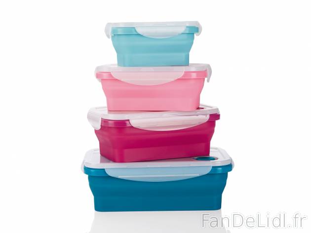 Boîtes de conservation pliables , prezzo 12.99 € 
- Set de 4 : env. 0,35 L, ...
