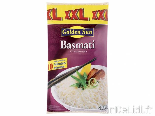 Riz basmati , prezzo 6,39 € per 4,5 kg, 1 kg = 1,42 € EUR. 
- Prix normal pour ...