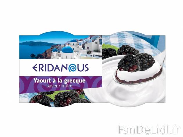Yaourts à la grecque saveur mûre1 , prezzo 1.39 € per 4 x 125 g 
-  Inédit chez Lidl