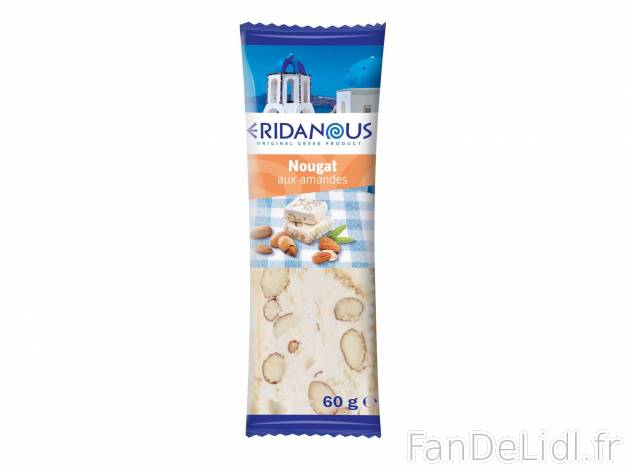 Nougat aux amandes1 , prezzo 0.59 € 60 g 
-  Inédit chez Lidl