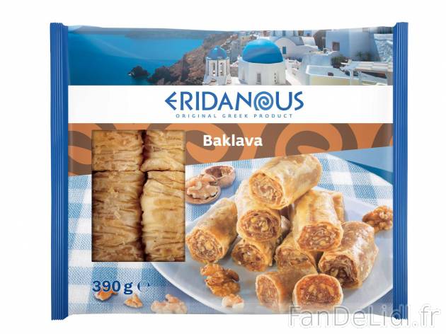Baklava1 , prezzo 3.99 € per 390 g 
- Pâtisserie aux noix préparée de façon ...