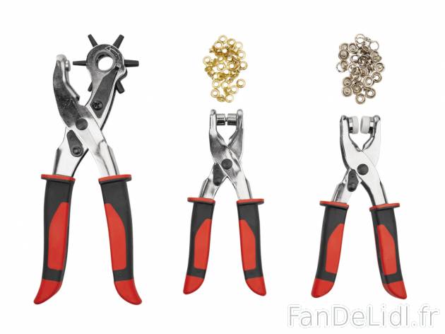Set de pinces perforatrices , prezzo 3.99 € 
- Pour perforer ou poser des boutons-pression ...