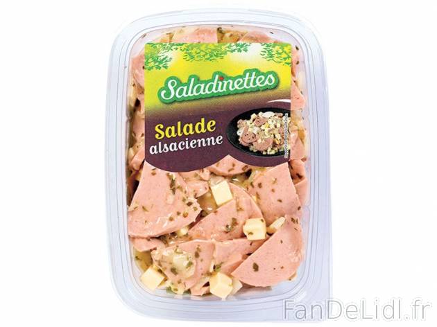 Salade alsacienne , prezzo 2,39 € per 500 g, 1 kg = 4,78 € EUR. 
- Composée ...