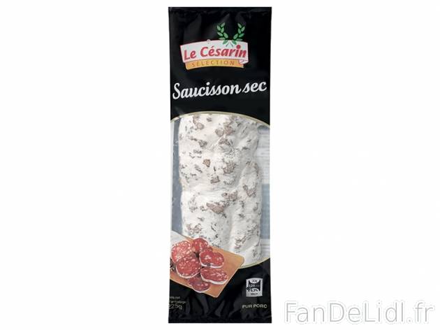 Saucisson sec Label Rouge , prezzo 2,19 € per 225 g, 1 kg = 9,73 € EUR.