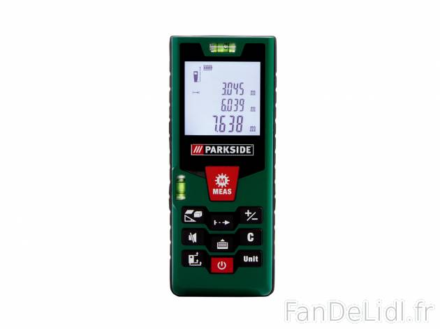 Télémètre laser , le prix 24.99 € 
- Pour déterminer des distances, surfaces ...