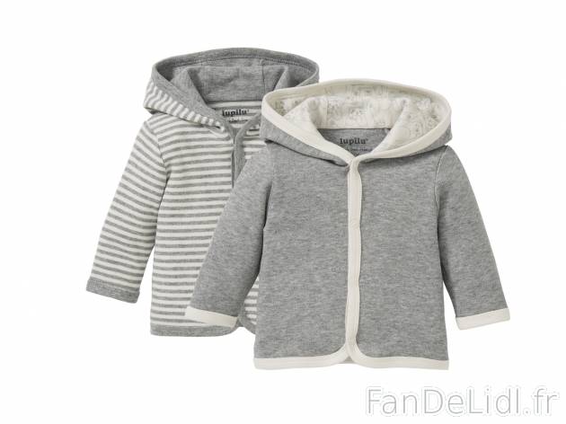 Vestes bébé en coton Bio , le prix 9.99 €  
100 % cotonLot de 2 