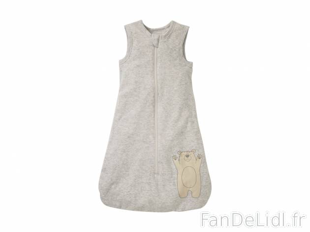 Gigoteuse bébé en coton Bio , le prix 8.99 € 
- Ex. dessus 99 % coton et 1 ...