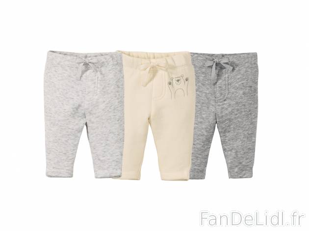 Pantalons molletonnés bébé en coton Bio , le prix 8.99 € 
- Ex. 81 % coton ...
