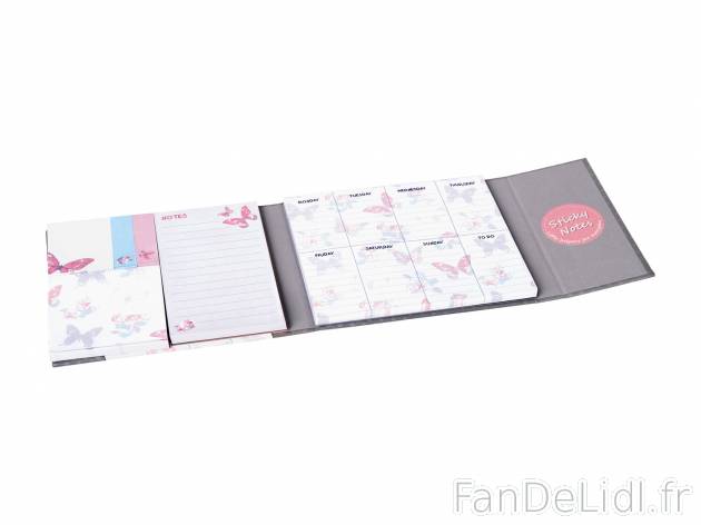 Notes adhésives , le prix 2.99 € 
- Au choix : notes adhésives pour le bureau, ...